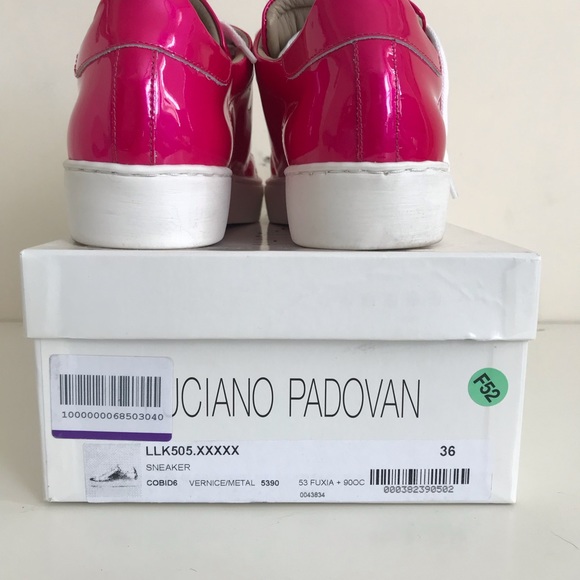 NIB Italian pink gold patent leather sneakers Sz 6 - Picture 3 of 5